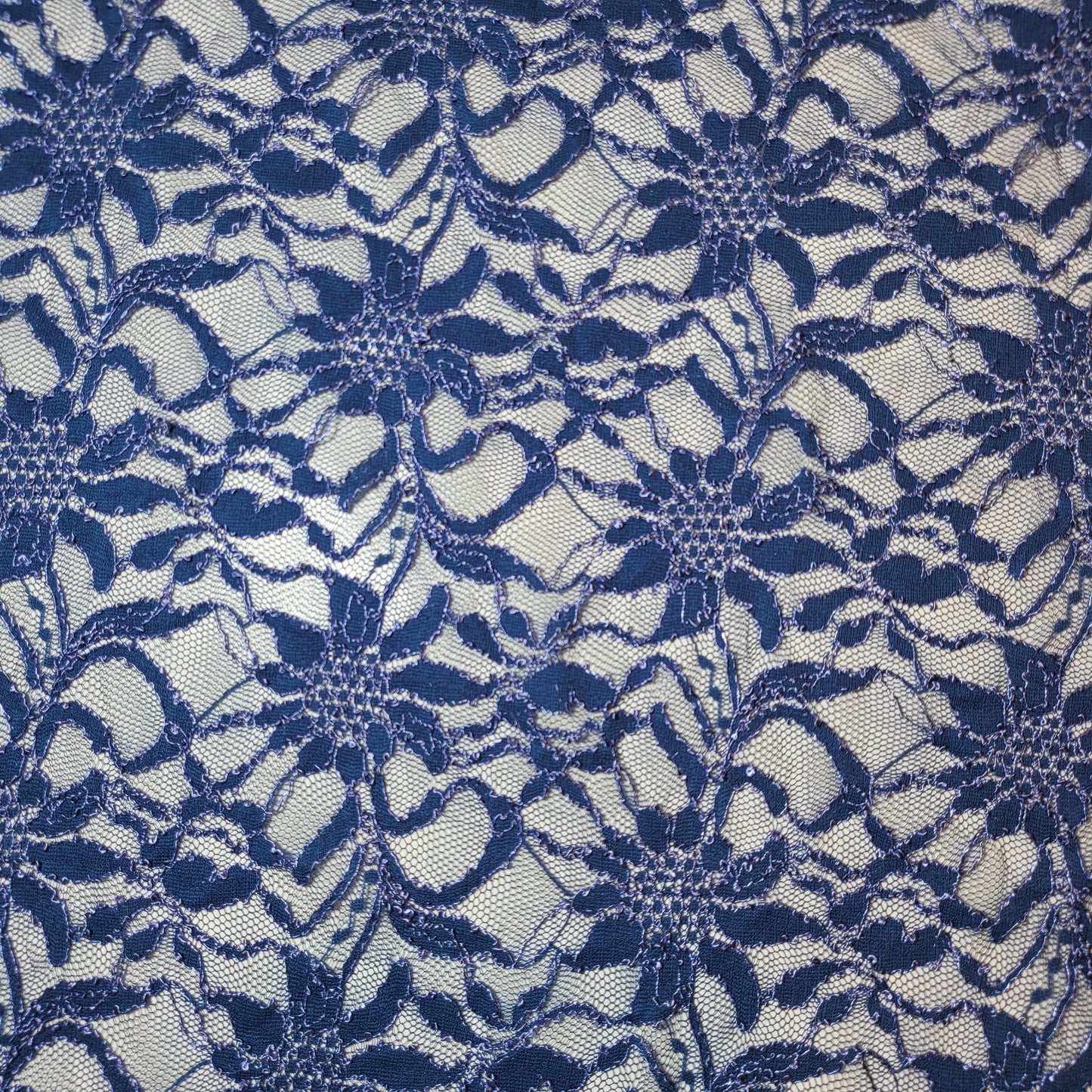 Floral Bridal Lace Fabric – 58" Wide Polyester Mesh & Elastane Blend Dress Material by the Meter