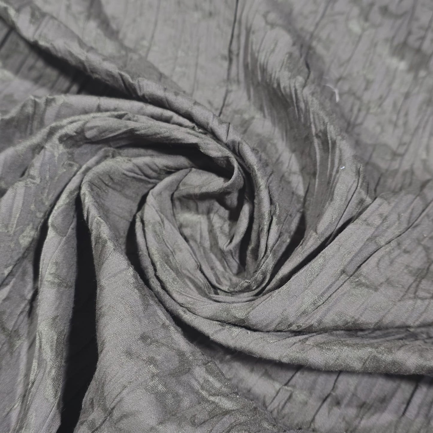 Khaki Floral 100% Cotton Crush Fabric Crinkle Craft Dress Costume Material 50 " By The Meter