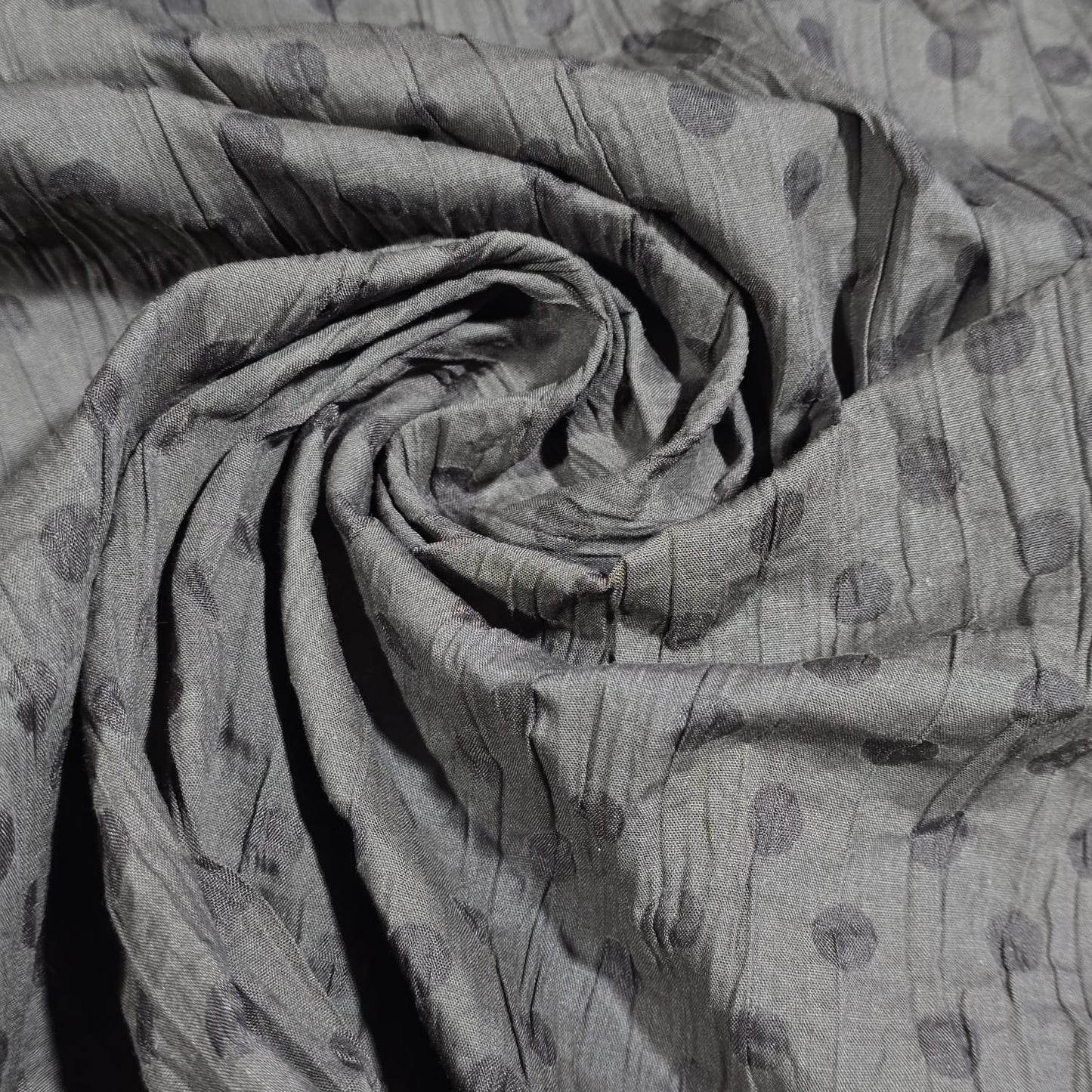 Brown Polka 100% Cotton Crush Fabric Crinkle Craft Dress Costume Material 50 " By The Meter