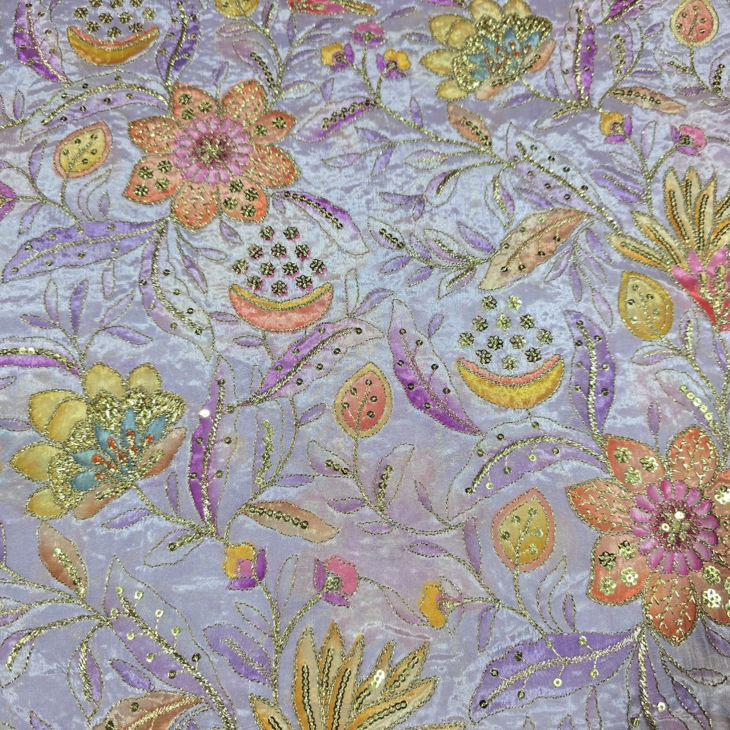 Floral Embroidered Organza Fabric 44" (112cm) Wide β Luxury Dressmaking Fabric by the Metre