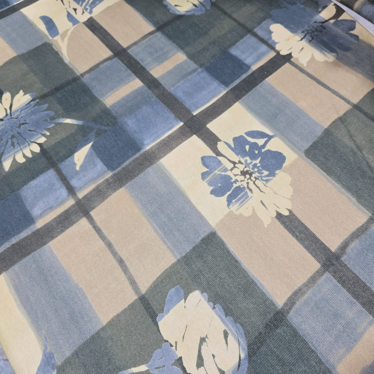 Blue Floral Check