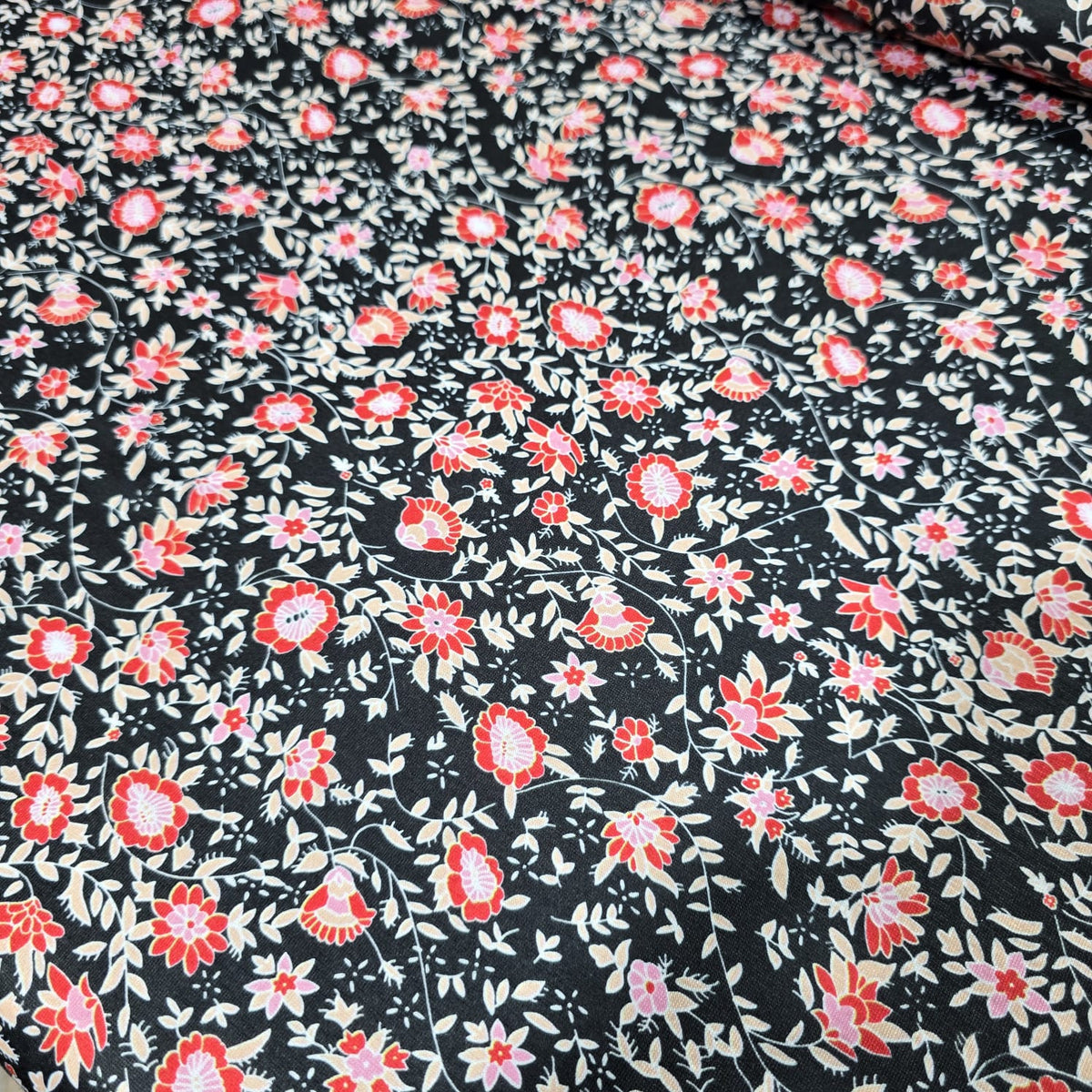 Black Pink Coral Floral