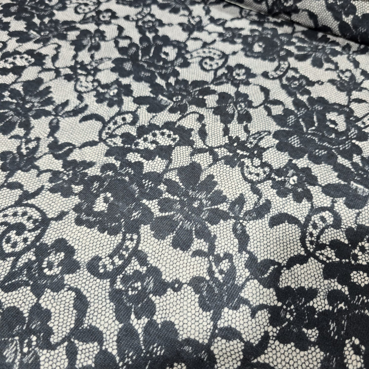 Black & Ivory Lace Print