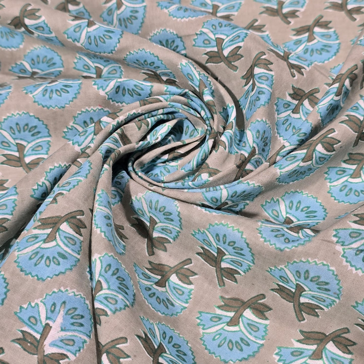 100% Cotton Lawn Fabric β Floral Block Print | Lightweight Dress Fabric | 44 Inch Wide