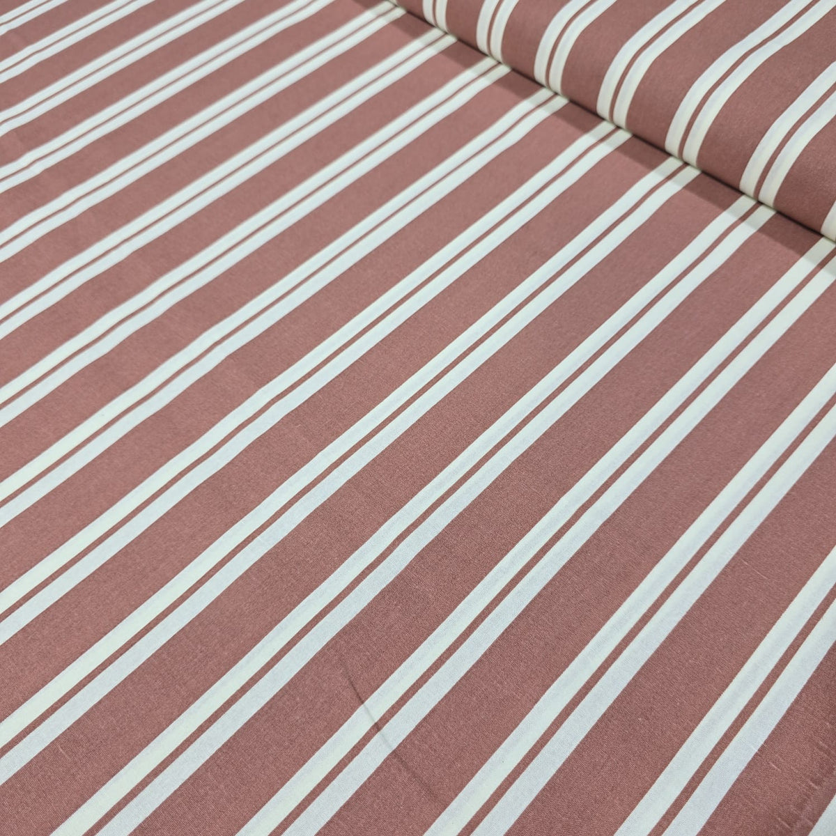 Dusky Pink & Terracotta Stripe
