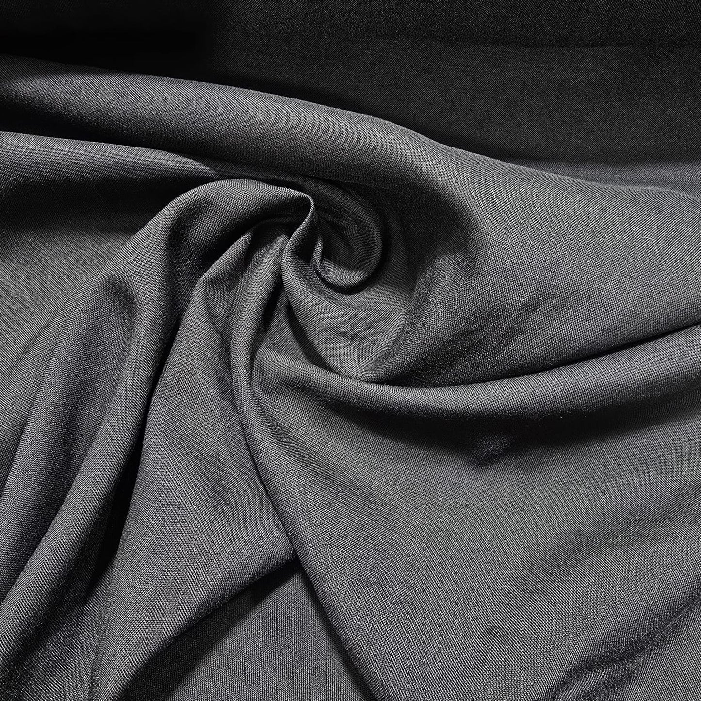 Black Rose Garden Floral Mix & Match Viscose Challis Print & Plain Fabric 58" By The Meter β Soft Lightweight Fabric