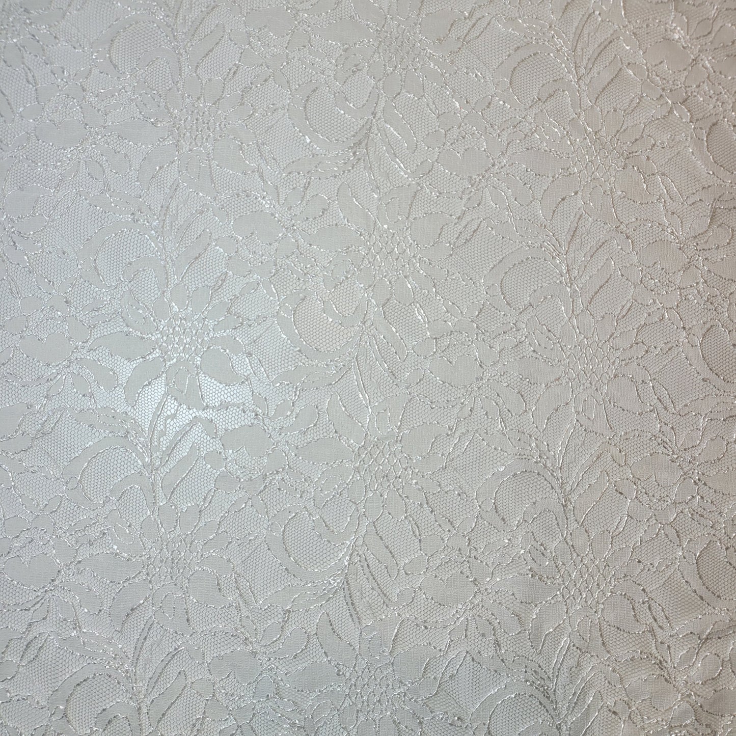 Floral Bridal Lace Fabric – 58" Wide Polyester Mesh & Elastane Blend Dress Material by the Meter