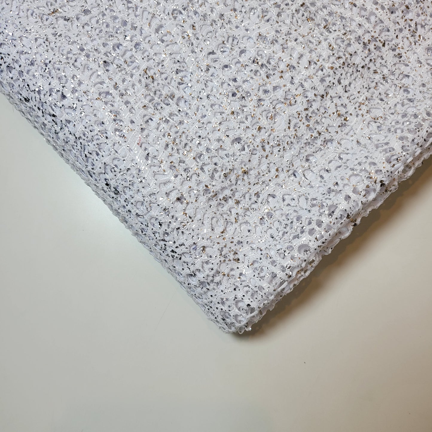 Floral Bridal Lace Fabric – 58" Wide Polyester Mesh & Elastane Blend Dress Material by the Meter