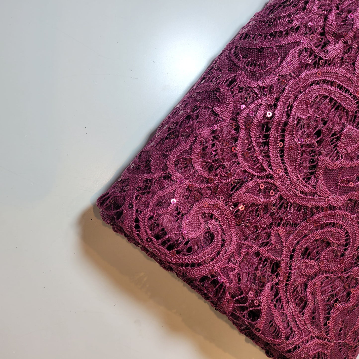 Floral Bridal Lace Fabric – 58" Wide Polyester Mesh & Elastane Blend Dress Material by the Meter