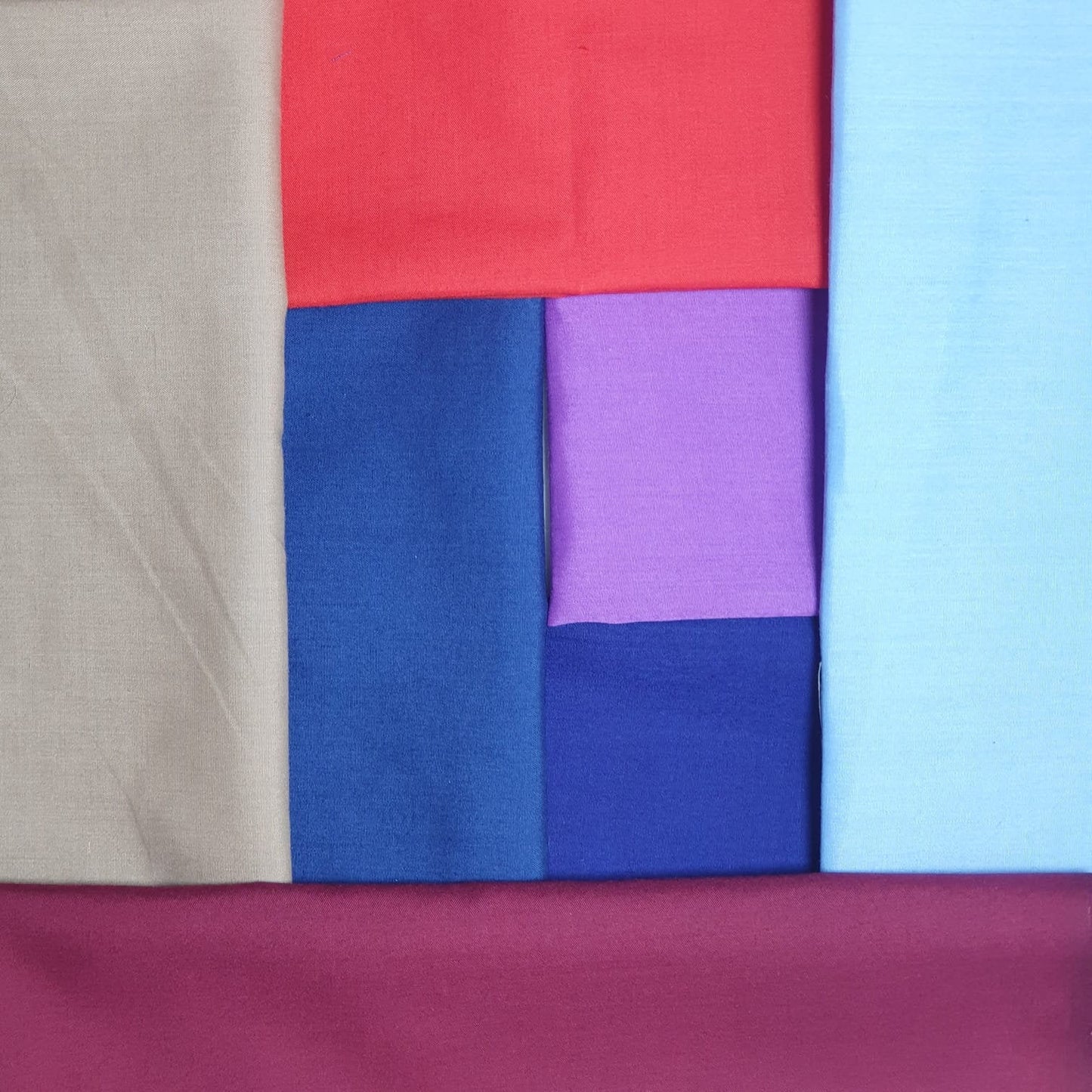 Dark, Bright & Pastel Shades Polycotton Fabric – 7 Fat Quarters Bundle (50x50cm) for Quilting, Patchwork & Crafts - Textile Station