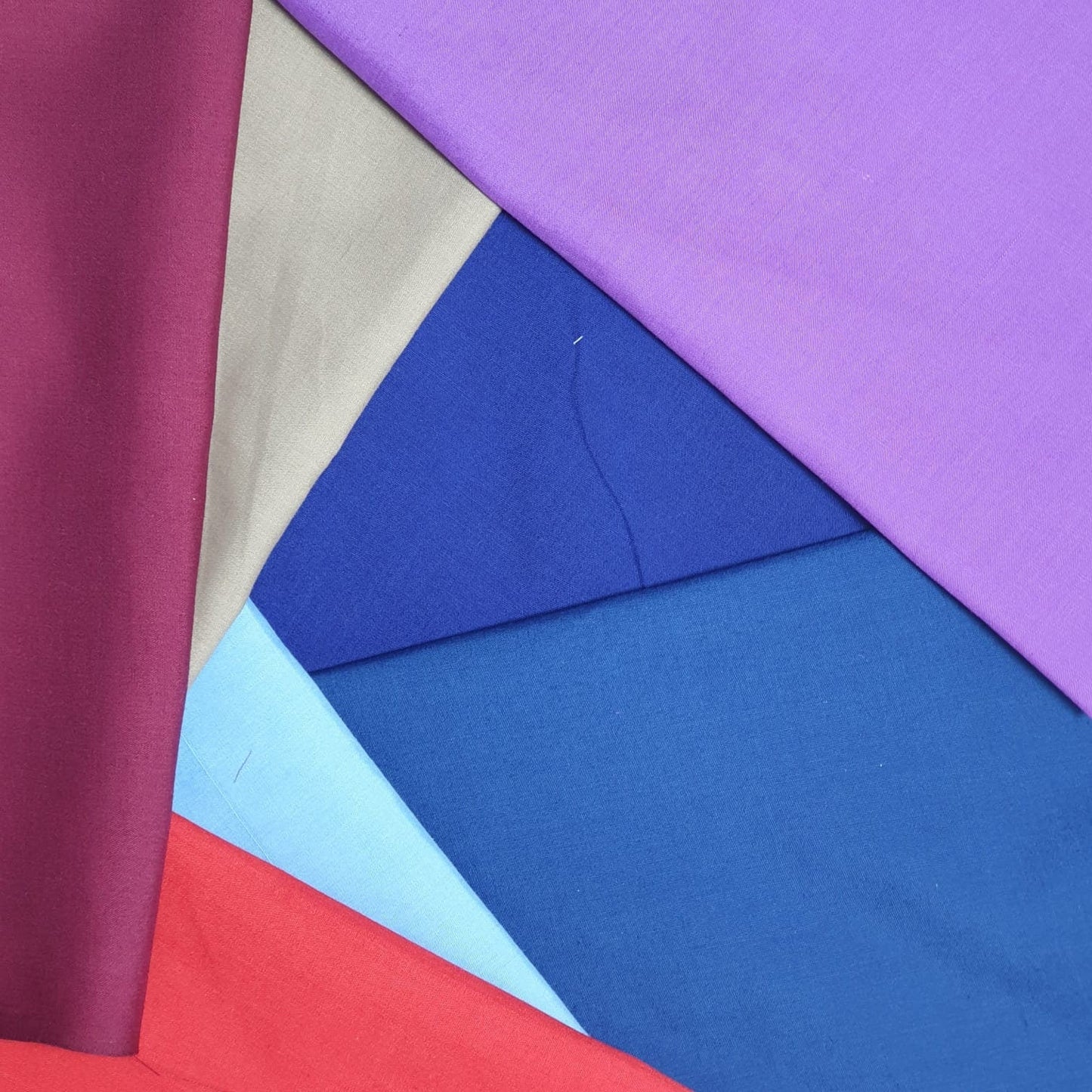 Dark, Bright & Pastel Shades Polycotton Fabric – 7 Fat Quarters Bundle (50x50cm) for Quilting, Patchwork & Crafts - Textile Station