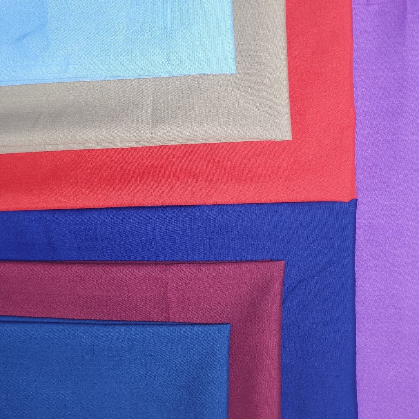 Dark Bright Shades of Polycotton Fabric, Crafting Arts Dressing Purposes, 7 Fat Quarters Bundle, (50x50cm Aprrox)