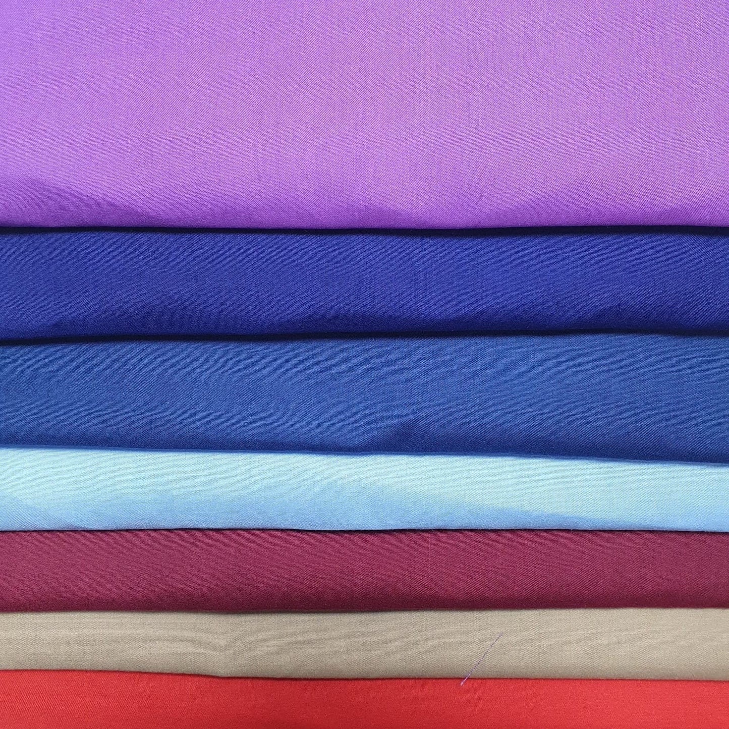 Dark, Bright & Pastel Shades Polycotton Fabric – 7 Fat Quarters Bundle (50x50cm) for Quilting, Patchwork & Crafts - Textile Station