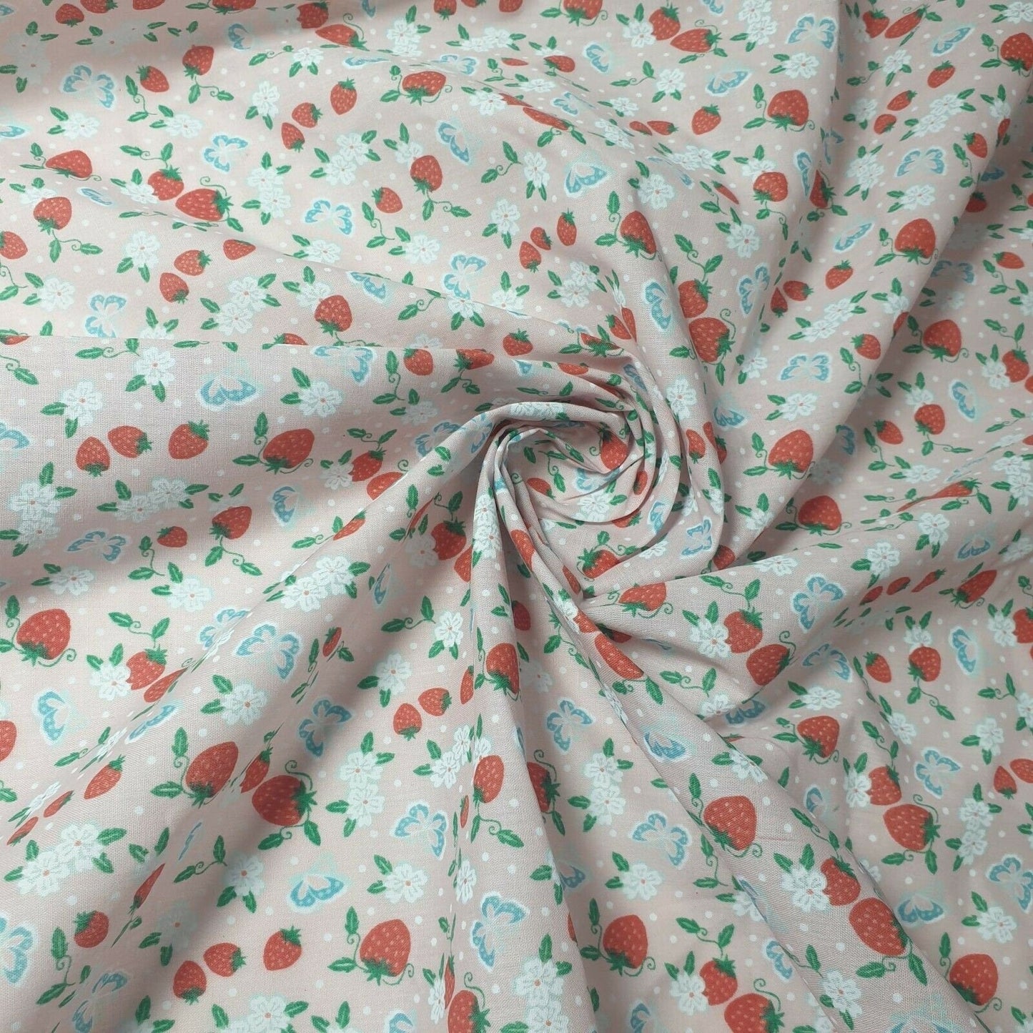 Mixed Fruit Print Polycotton Fabric – 44" Wide Dressmaking & Craft Material by the Metre