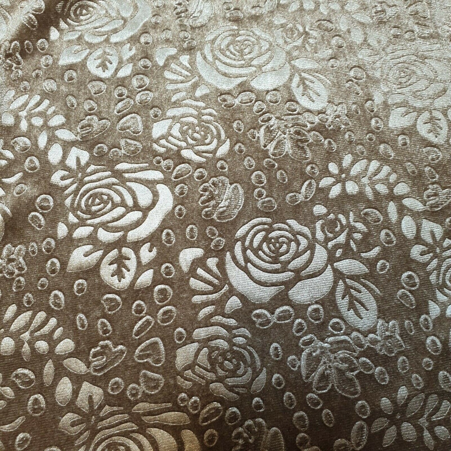 Roses Floral Embossed Stretch Velvet Velour Fabric – 58" Wide Premium Dress & Craft Material