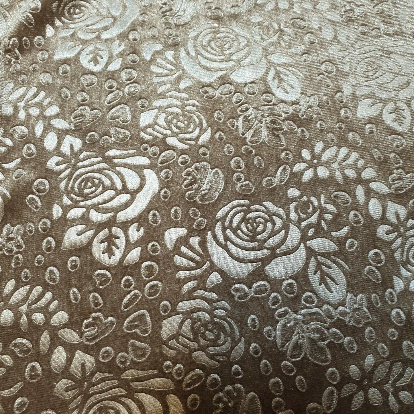 Roses Floral Embossed Stretch Velvet Velour Fabric | 58" (147cm) Wide Premium Dress & Craft Material β Sold by the Metre