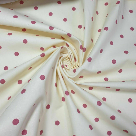 100% Cotton Clarke & Clarke Yellow Red Dots Spot Fabric – Curtain, Upholstery & Craft Material, 58" Wide - Textile Station