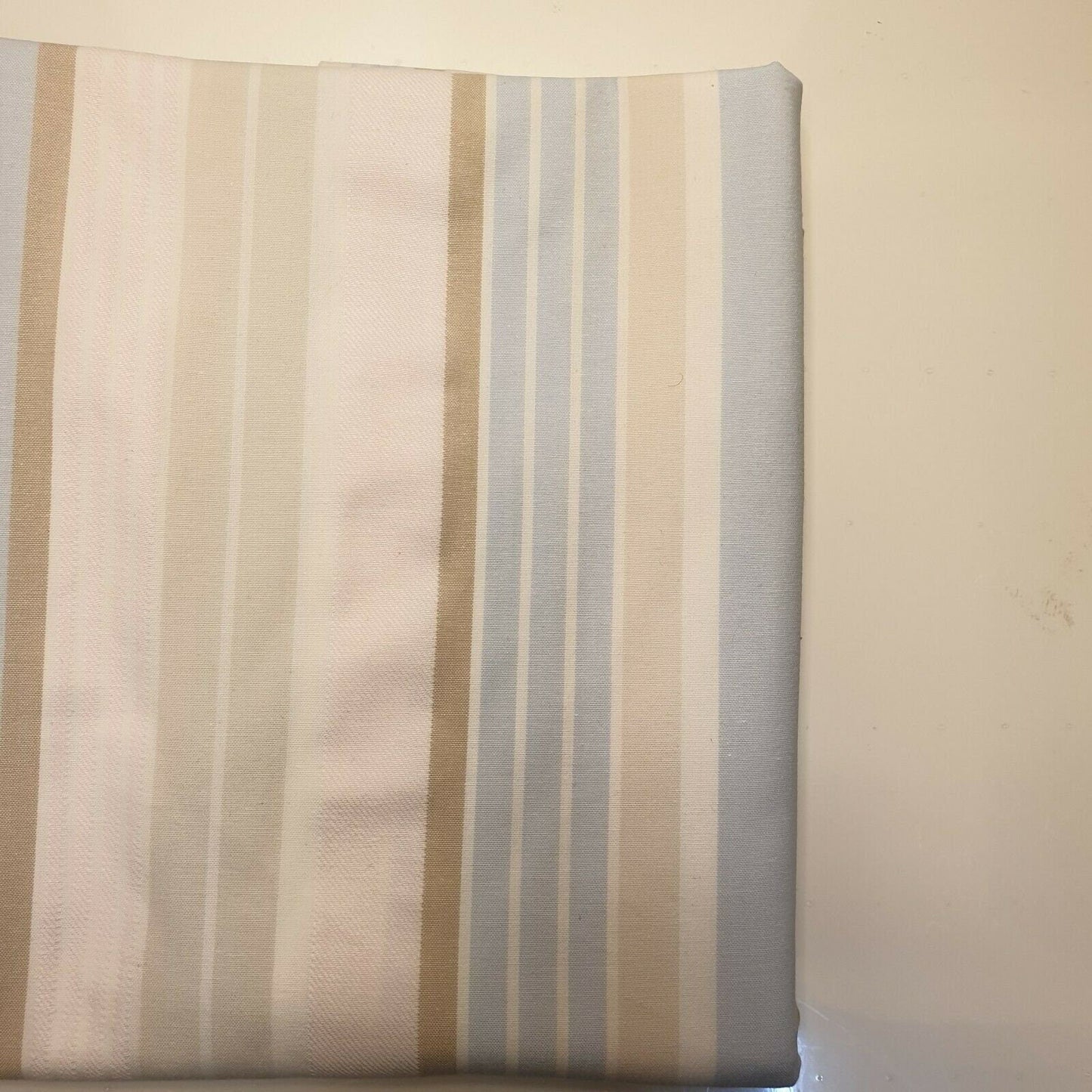 100% Cotton Striped Fabric | Pink, White, Blue & Beige 58" (147cm) Wide Curtain, Upholstery & Sheeting Material – Sold by the Metre