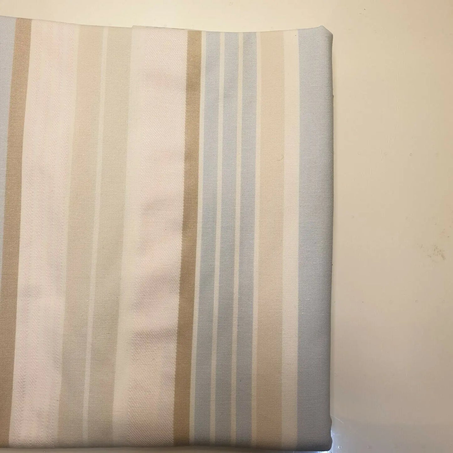 100% Cotton Striped Fabric | Pink, White, Blue & Beige 58" (147cm) Wide Curtain, Upholstery & Sheeting Material β Sold by the Metre