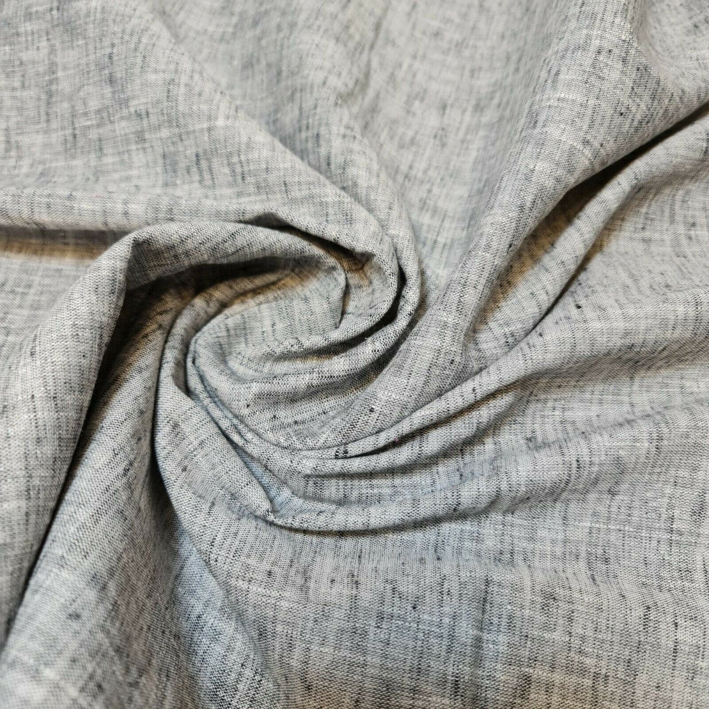 Melange Linen-Look Khadi Cotton Fabric – 44" Wide Soft Plain Material for Dress, Craft & Curtains