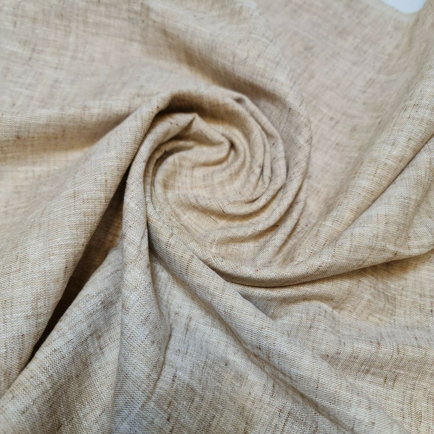 Melange Linen-Look Khadi Cotton Fabric – 44" Wide Soft Plain Material for Dress, Craft & Curtains