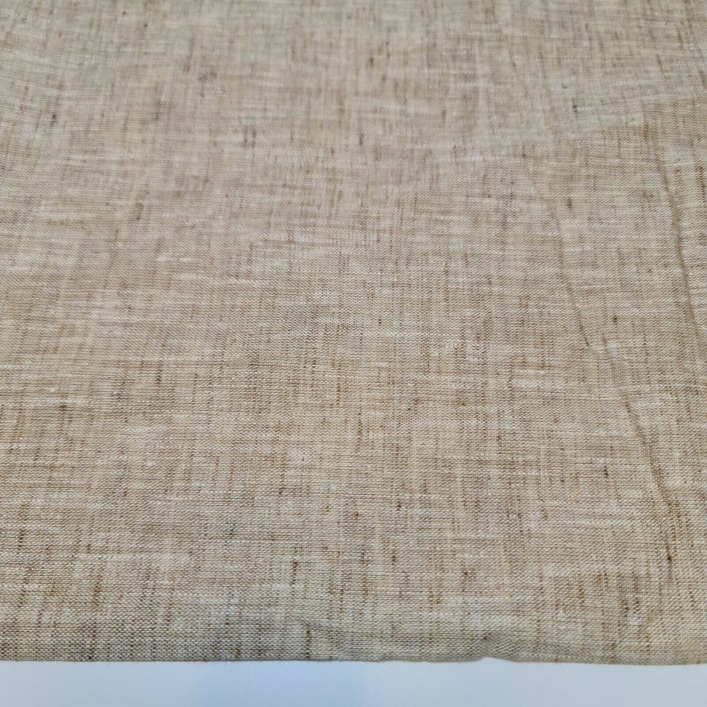 Melange Linen-Look Khadi Cotton Fabric – 44" Wide Soft Plain Material for Dress, Craft & Curtains