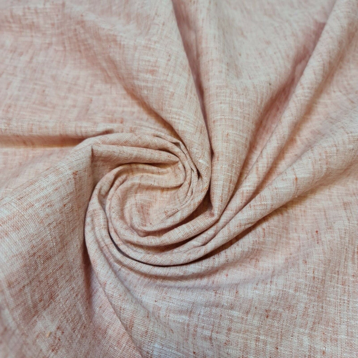 Melange Linen-Look Khadi Cotton Fabric – 44" Wide Soft Plain Material for Dress, Craft & Curtains