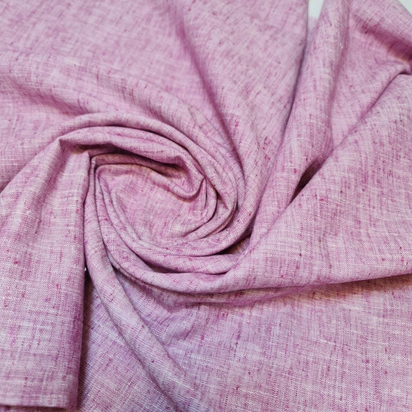 Melange Linen-Look Khadi Cotton Fabric – 44" Wide Soft Plain Material for Dress, Craft & Curtains