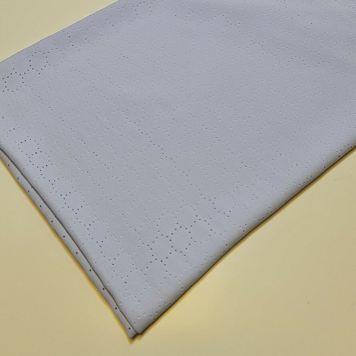 Sky Crepe Georgette with Round Cut Work – Dress, Craft & Décor Fabric 58" Wide by the Metre