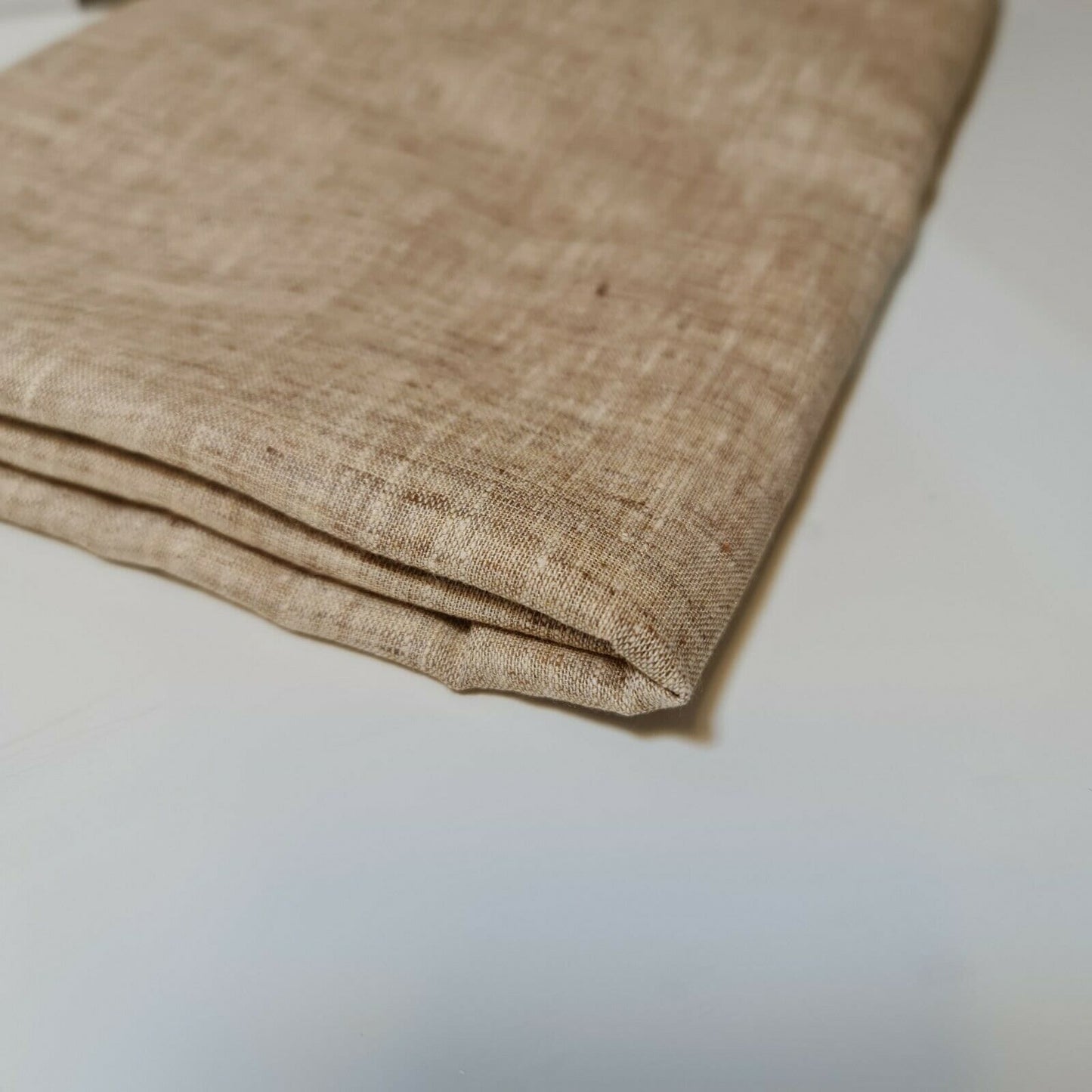 Melange Linen-Look Khadi Cotton Fabric – 44" Wide Soft Plain Material for Dress, Craft & Curtains