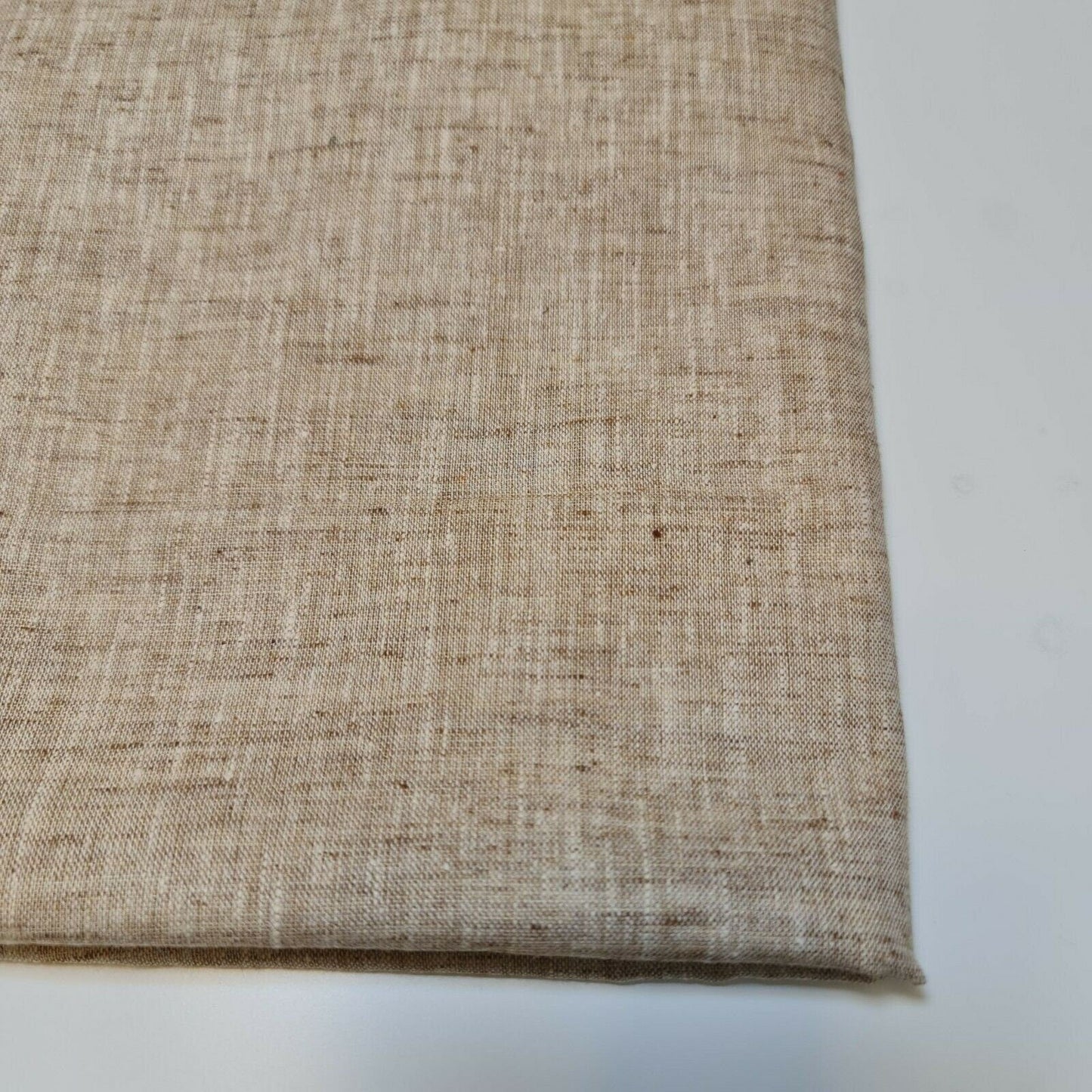 Melange Linen-Look Khadi Cotton Fabric – 44" Wide Soft Plain Material for Dress, Craft & Curtains