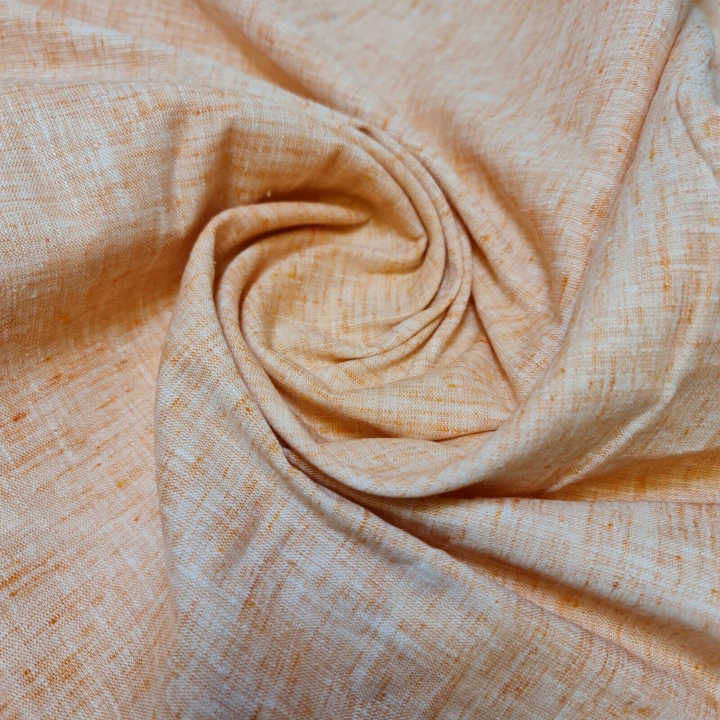 Melange Linen-Look Khadi Cotton Fabric – 44" Wide Soft Plain Material for Dress, Craft & Curtains