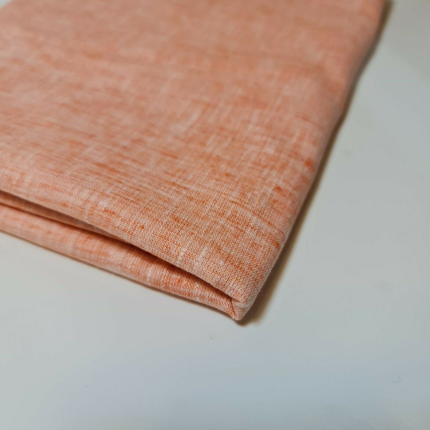 Melange Linen-Look Khadi Cotton Fabric – 44" Wide Soft Plain Material for Dress, Craft & Curtains