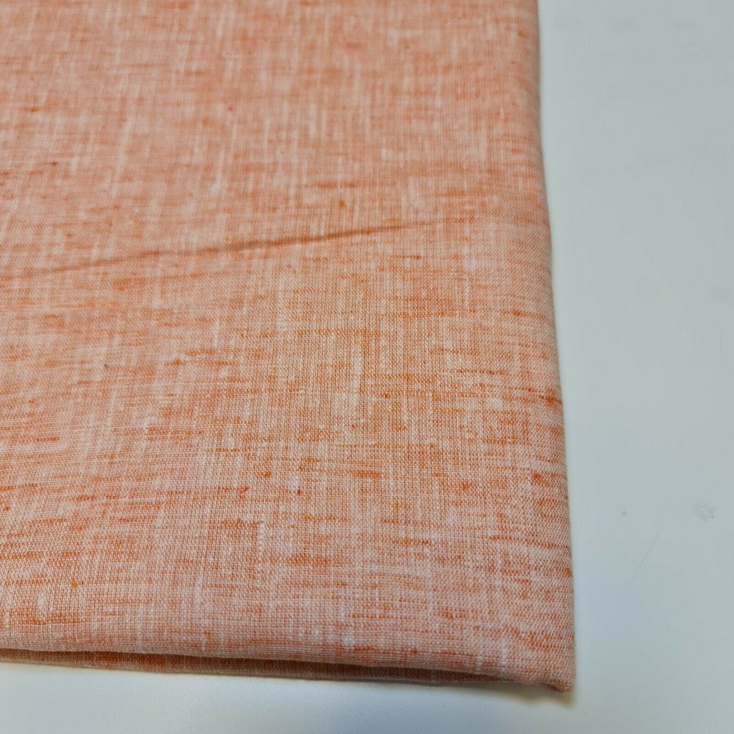 Melange Linen-Look Khadi Cotton Fabric – 44" Wide Soft Plain Material for Dress, Craft & Curtains