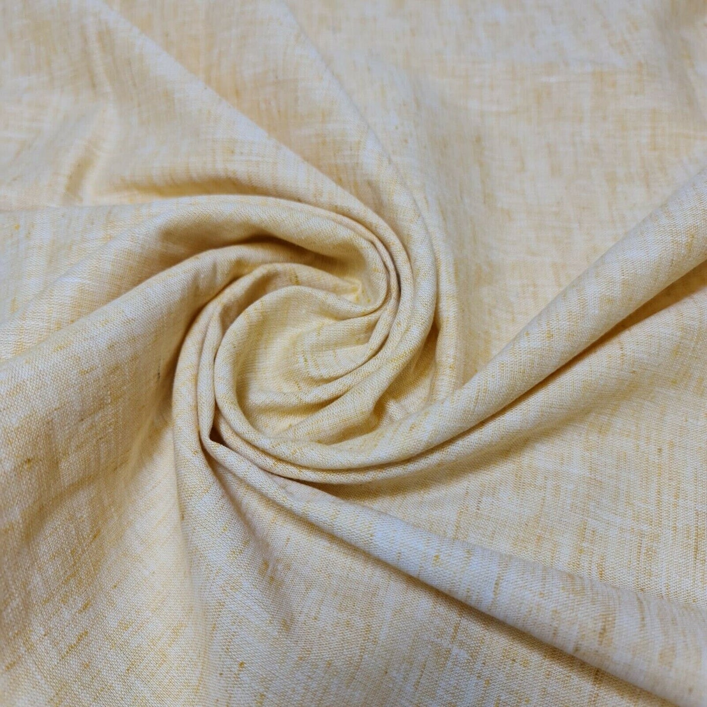 Melange Linen-Look Khadi Cotton Fabric – 44" Wide Soft Plain Material for Dress, Craft & Curtains