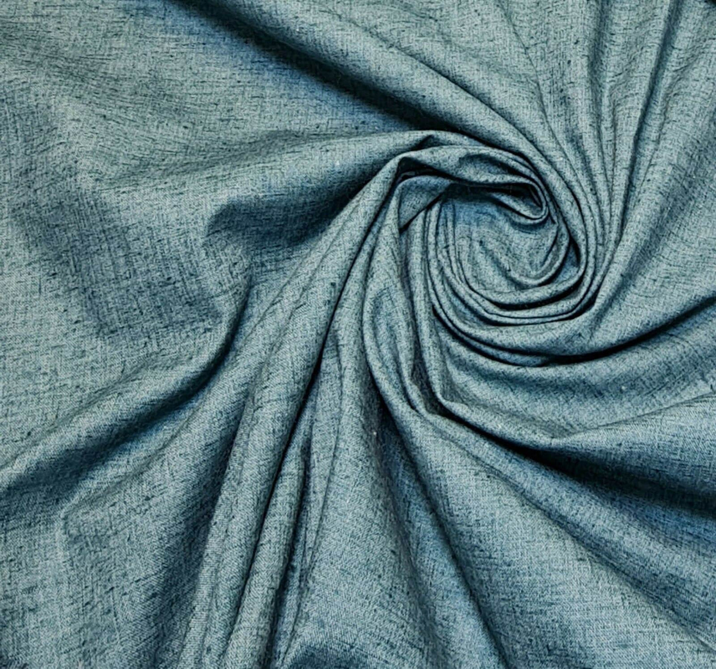 Melange Linen-Look Khadi Cotton Fabric – 44" Wide Soft Plain Material for Dress, Craft & Curtains