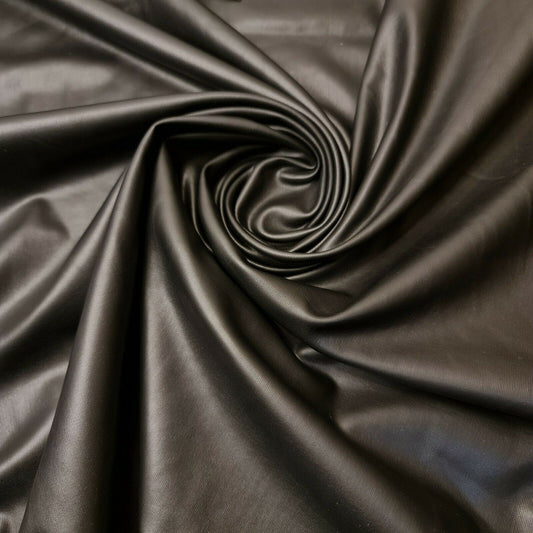 Plain Leather Look PVC Spandex Fabric – 58" Wide Stretch Faux Latex Material for Dresses & Crafts by the Metre