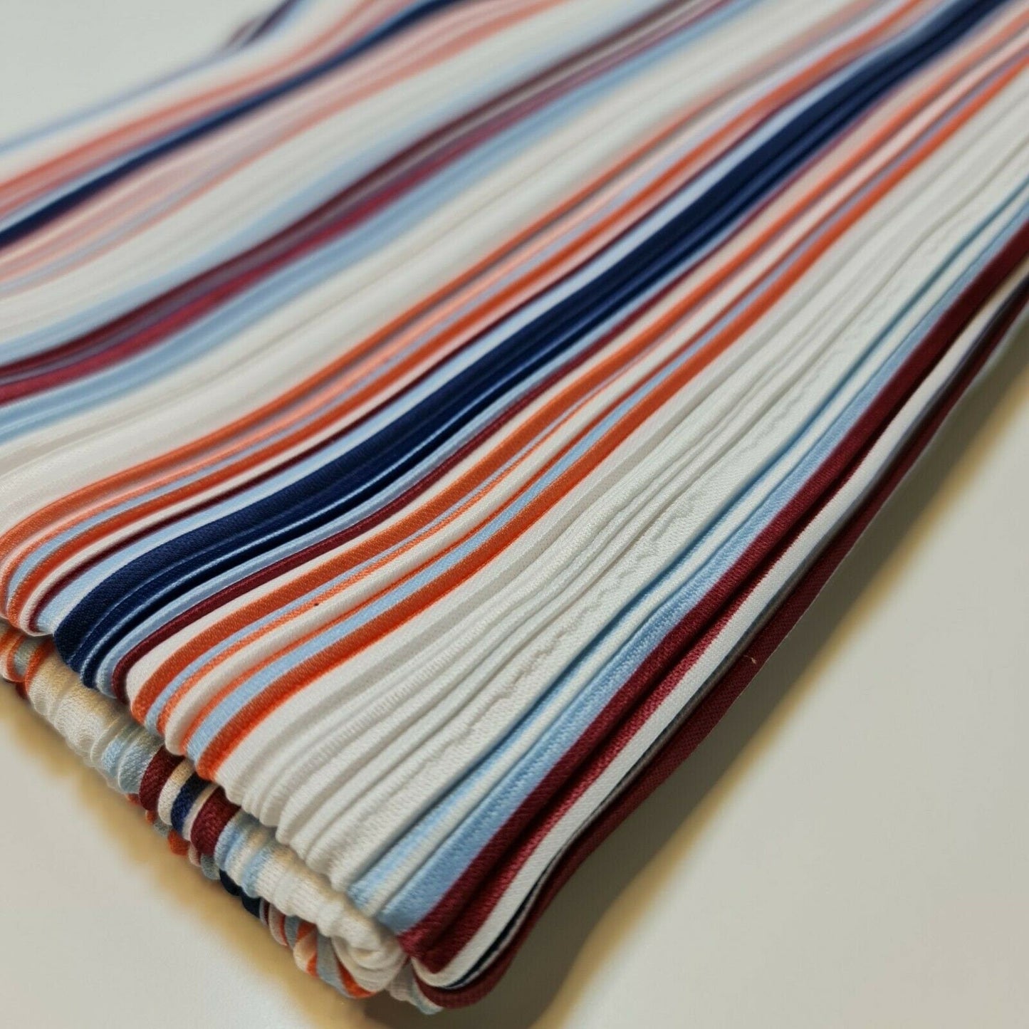 Vintage Multi Stripe Mixed Bar Lines Printed Pleated Plisse Jersey Fabric 58" (Design 1)