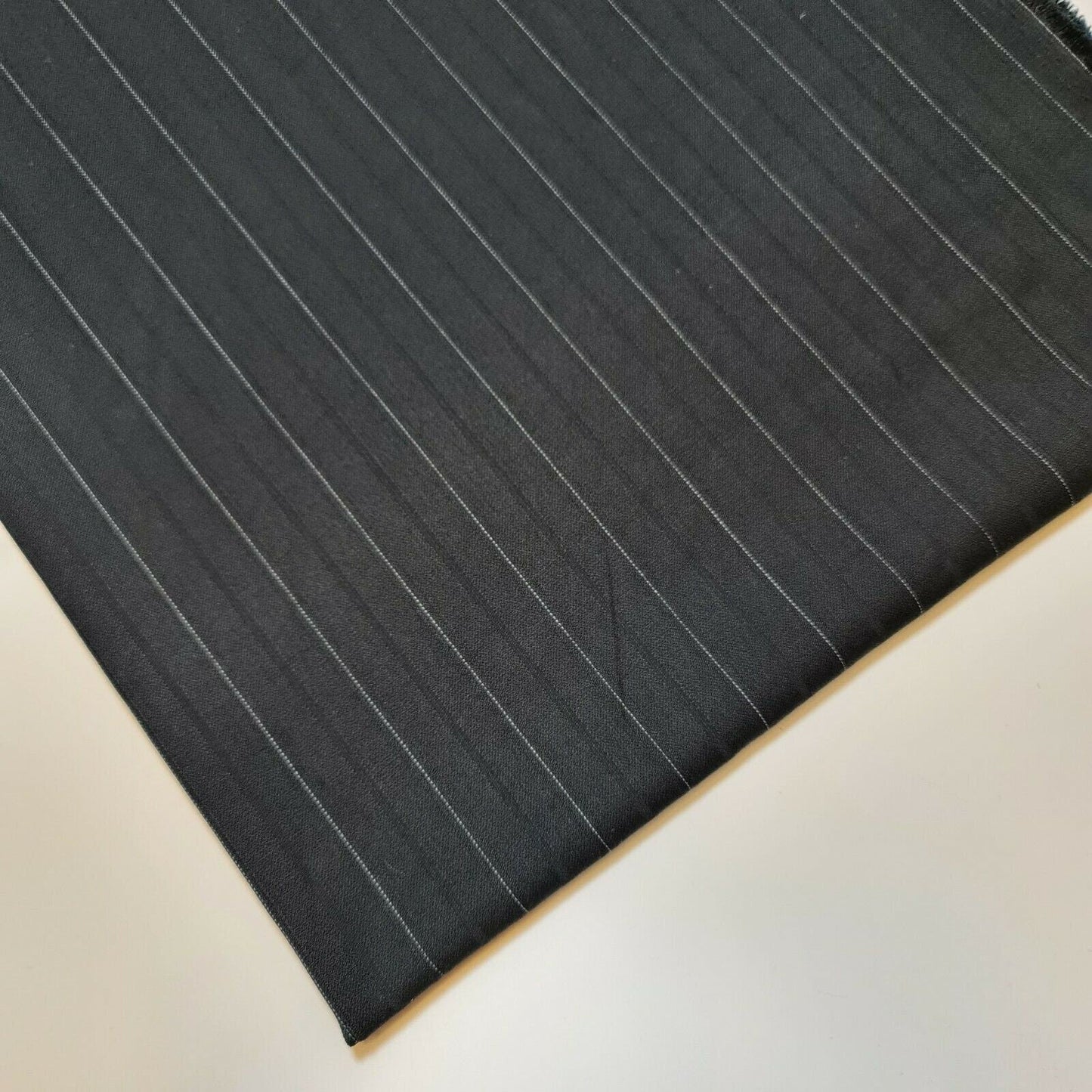 Pinstripe Black Viscose Fabric – Plain Dress, Craft & Suiting Material 58" Wide