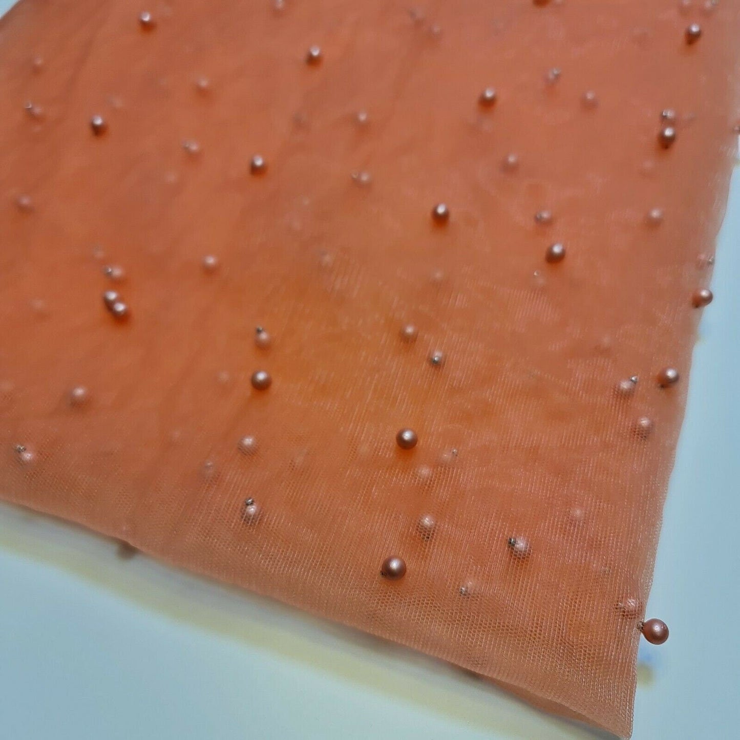 Tulle Beaded Pearl Lace Net Fabric – 58" Wide for Bridal Veils, Wedding Backdrops & Décor