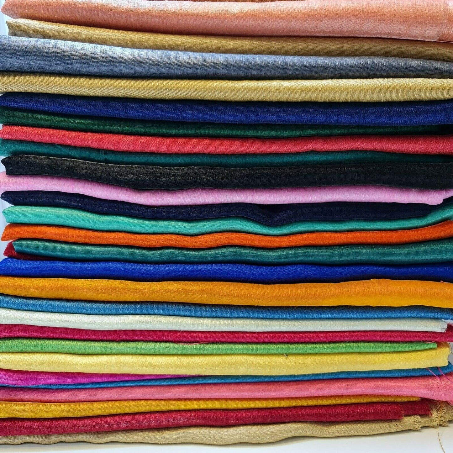 Plain Poly Dupion Faux Raw Silk Fabric with Satin Finish – 44" Wide Dress, Craft & Patchwork Material by the Metre