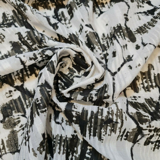 100% Cotton Organdy Stripe Print Fabric – 58" Wide Crisp Stiff Dressmaking, Curtain & Craft Material by the Metre