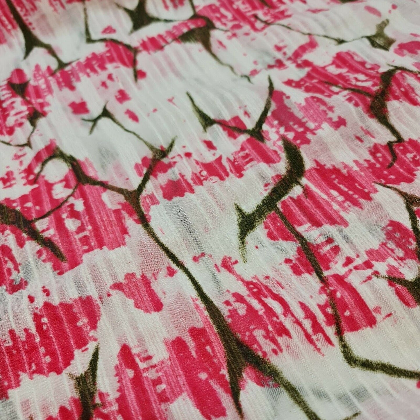 100% Cotton Organdy Stripe Print Fabric – 58" Wide Crisp Stiff Dressmaking, Curtain & Craft Material by the Metre