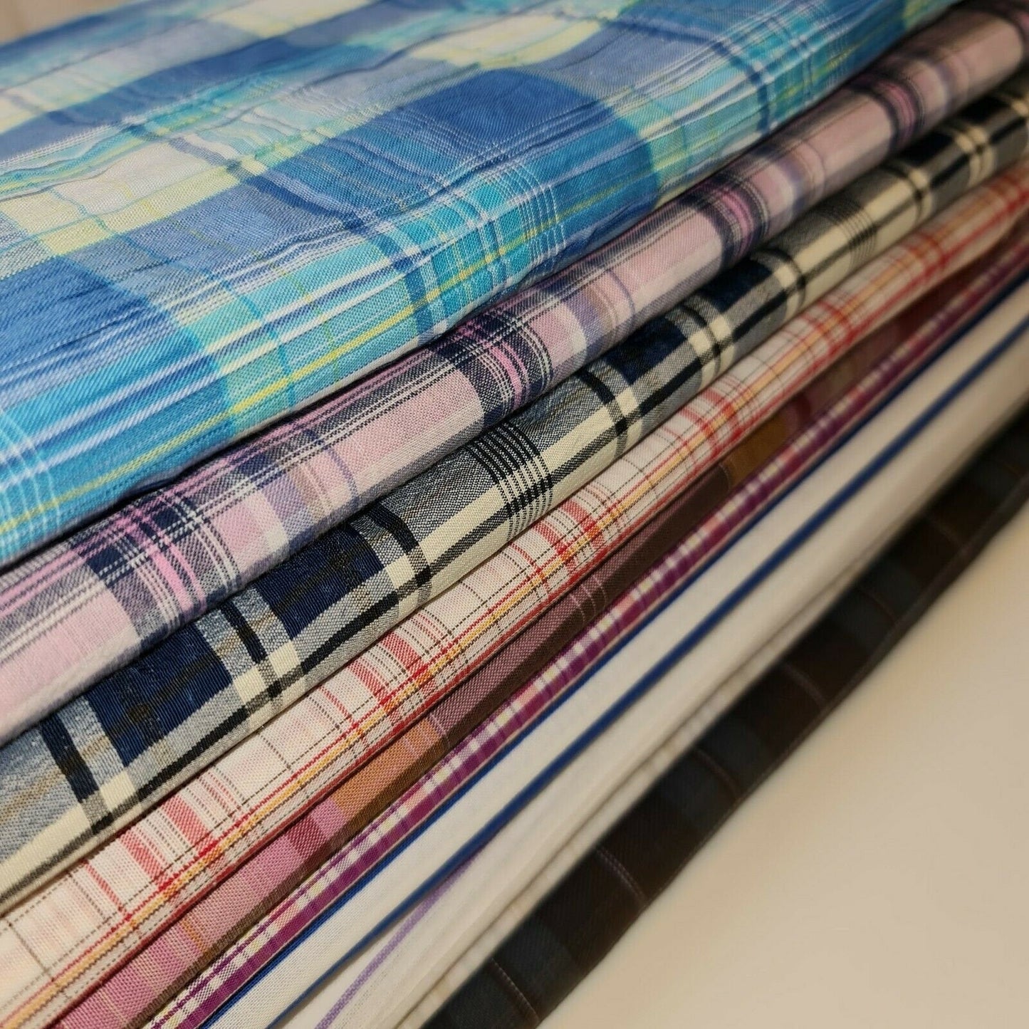 100% Cotton Tartan & Check Plaid Fabric – 58" Wide Stripe Dress, Quilting & Craft Material by the Metre