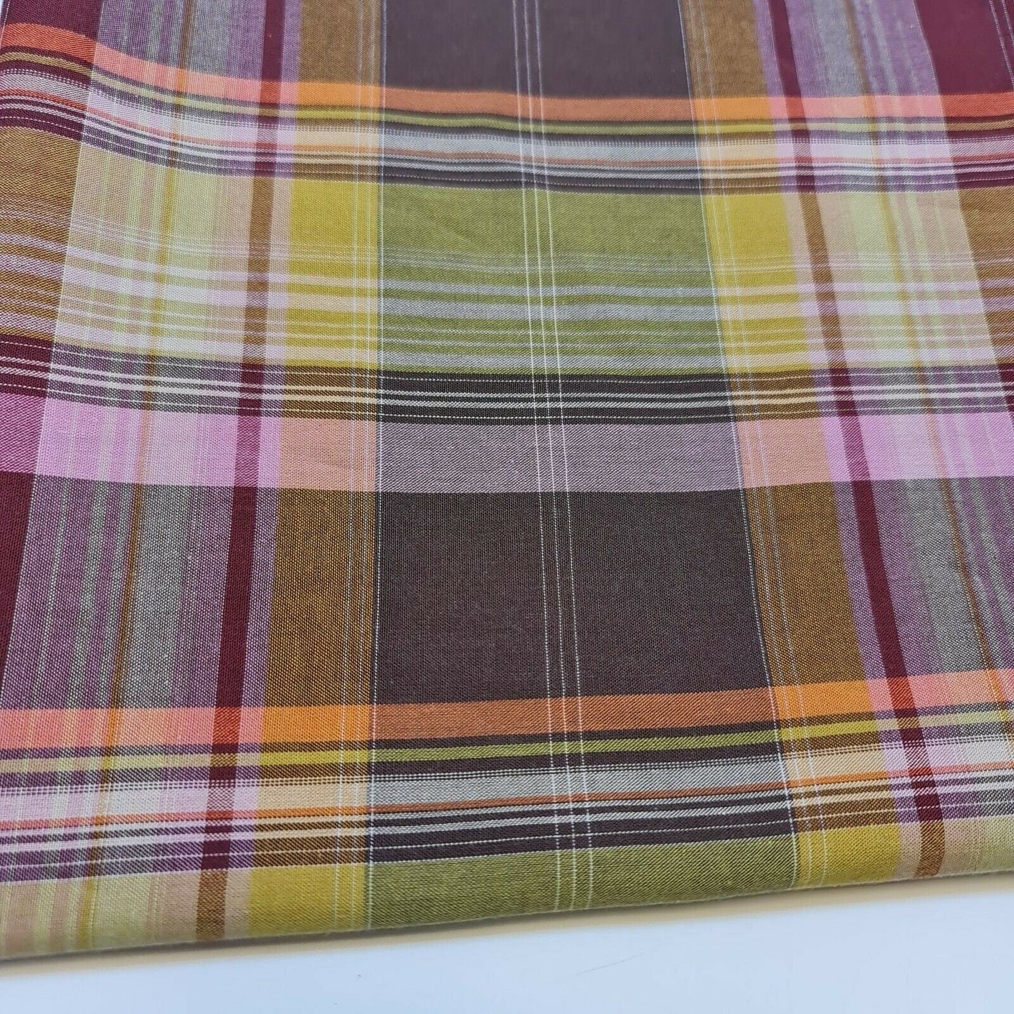 100% Cotton Tartan & Check Plaid Fabric – 58" Wide Stripe Dress, Quilting & Craft Material by the Metre