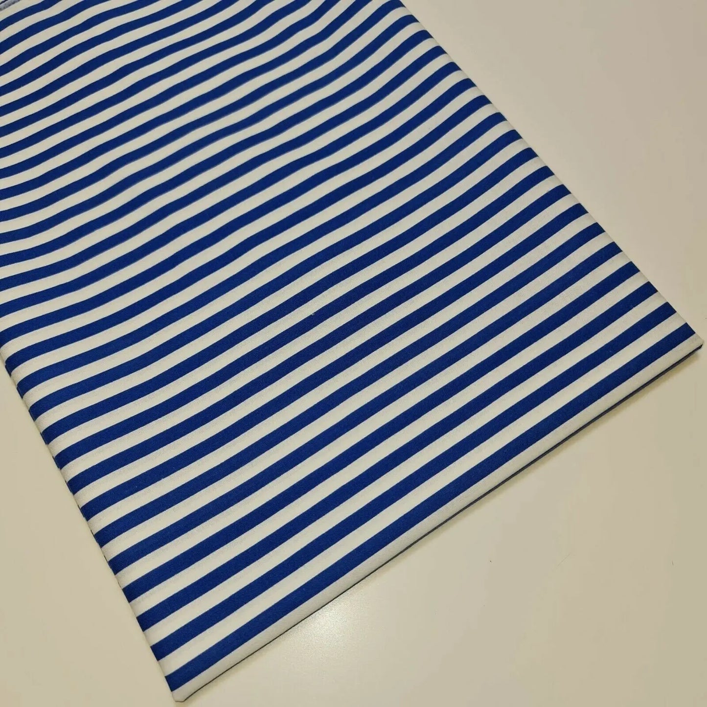100% Cotton Blue Stripe Fabric | 58" (147cm) Wide Soft Dressmaking, Shirt & Craft Material β Sold by the Metre