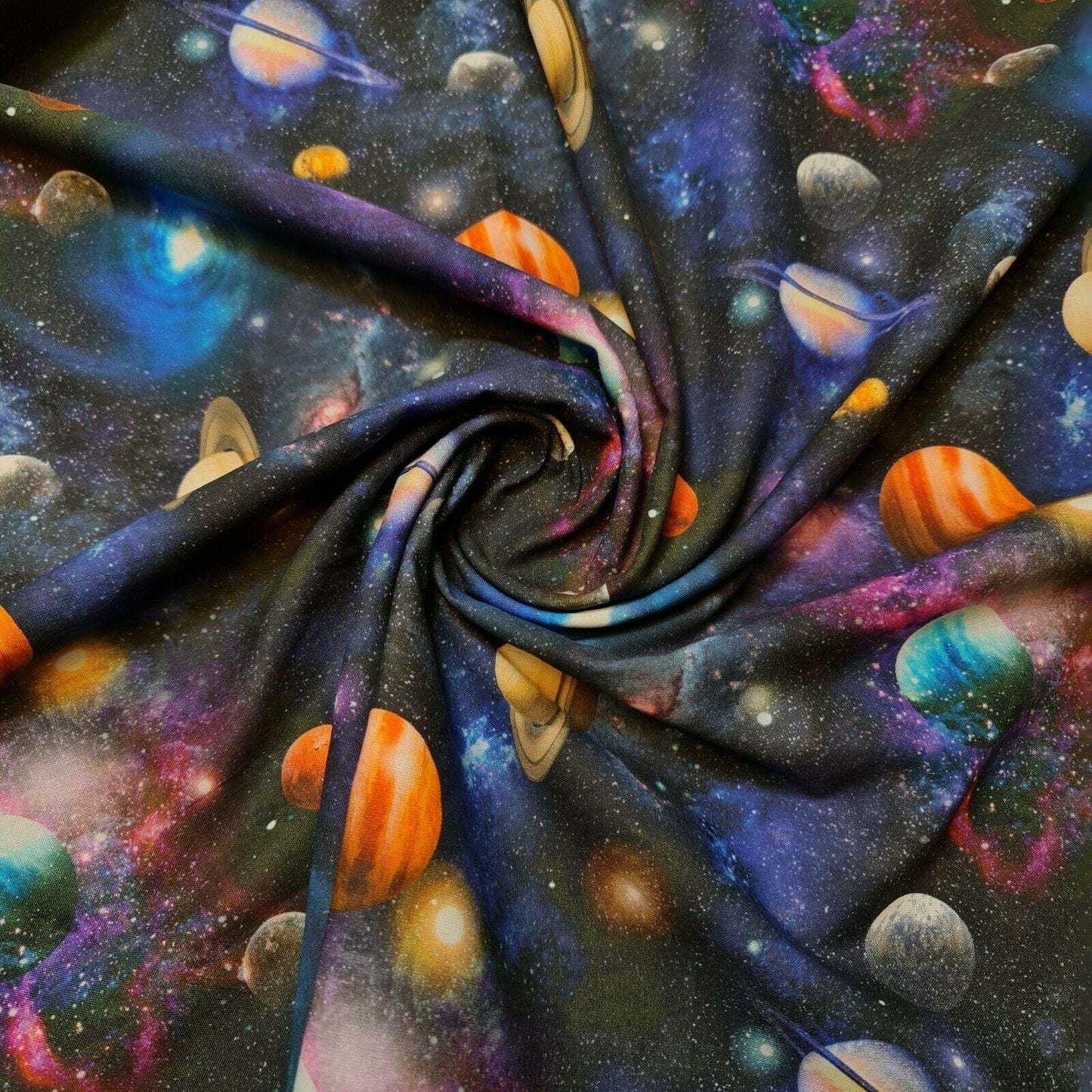Galaxy Stardust Rainbow Universe Digitally Printed 100% Cotton Fabric 58"