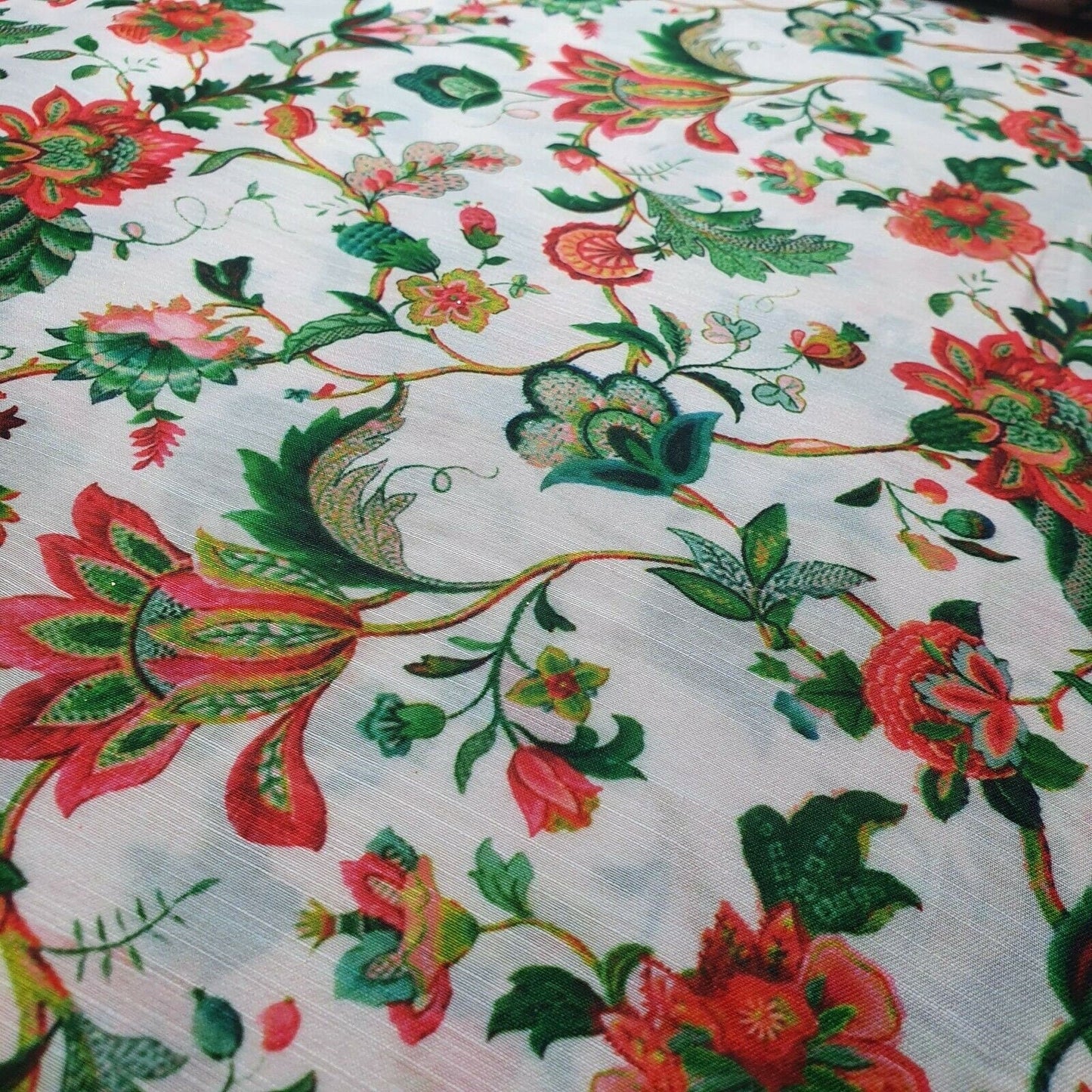 Digital Floral Print Muslin Polyester Soft Dress Drape Craft Fabric 44" By Meter (Design 12)