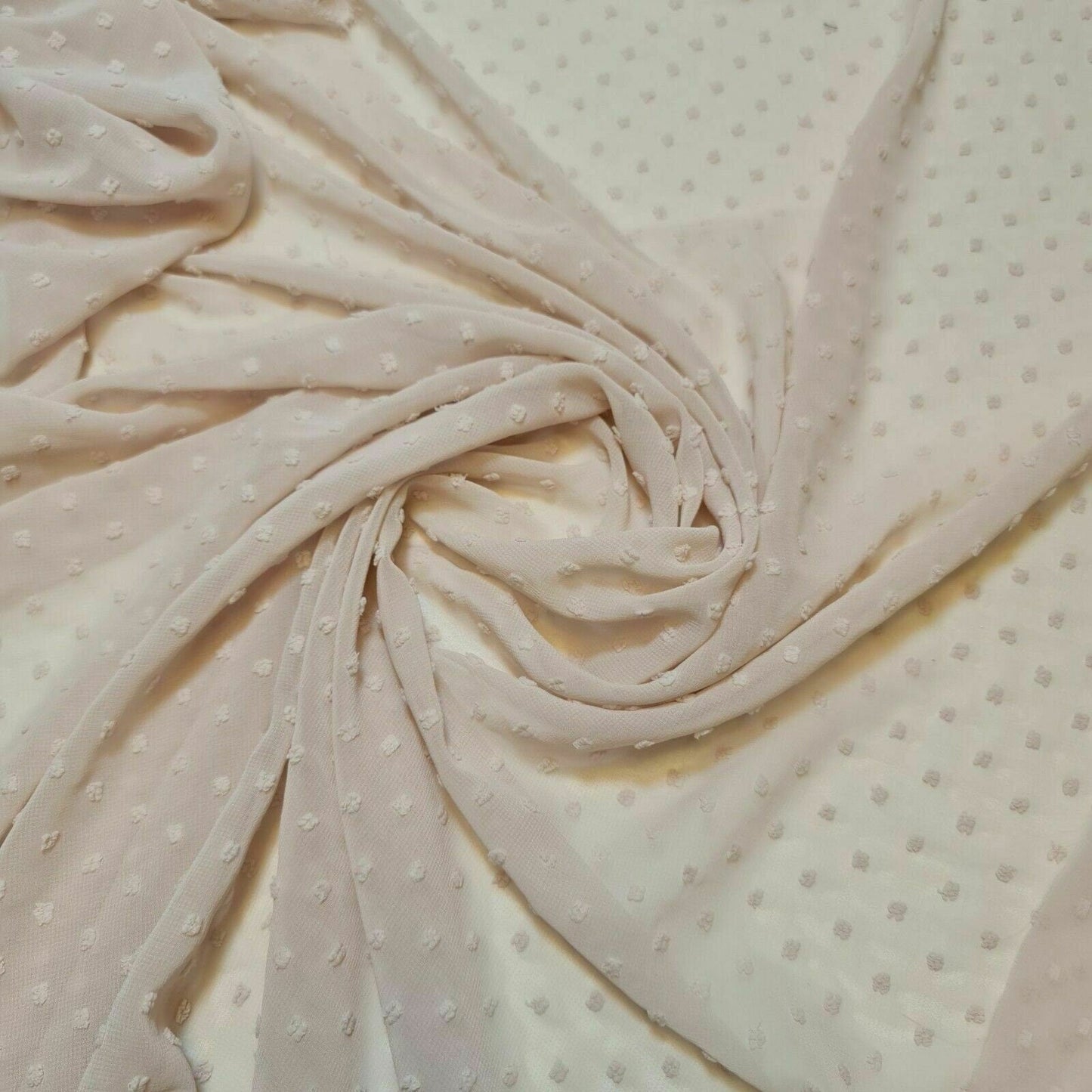 Plain Soft Crepe Dobby Chiffon Fabric – 58" Wide Lightweight Sheer Drape Dress & Craft Material by the Meter