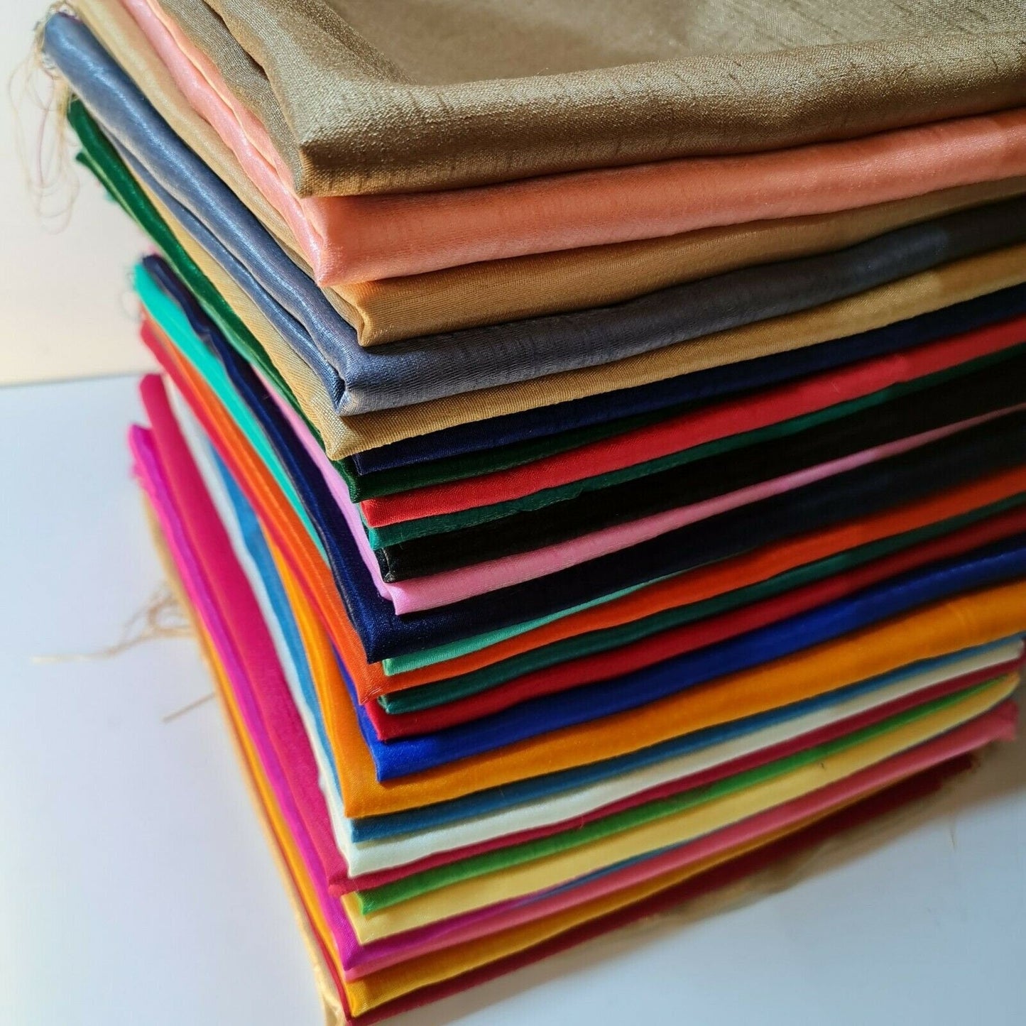 Plain Poly Dupion Faux Raw Silk Fabric with Satin Finish – 44" Wide Dress, Craft & Patchwork Material by the Metre